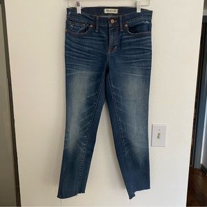Madewell Raw Edge Button Front Skinny Cropped Jean, 27